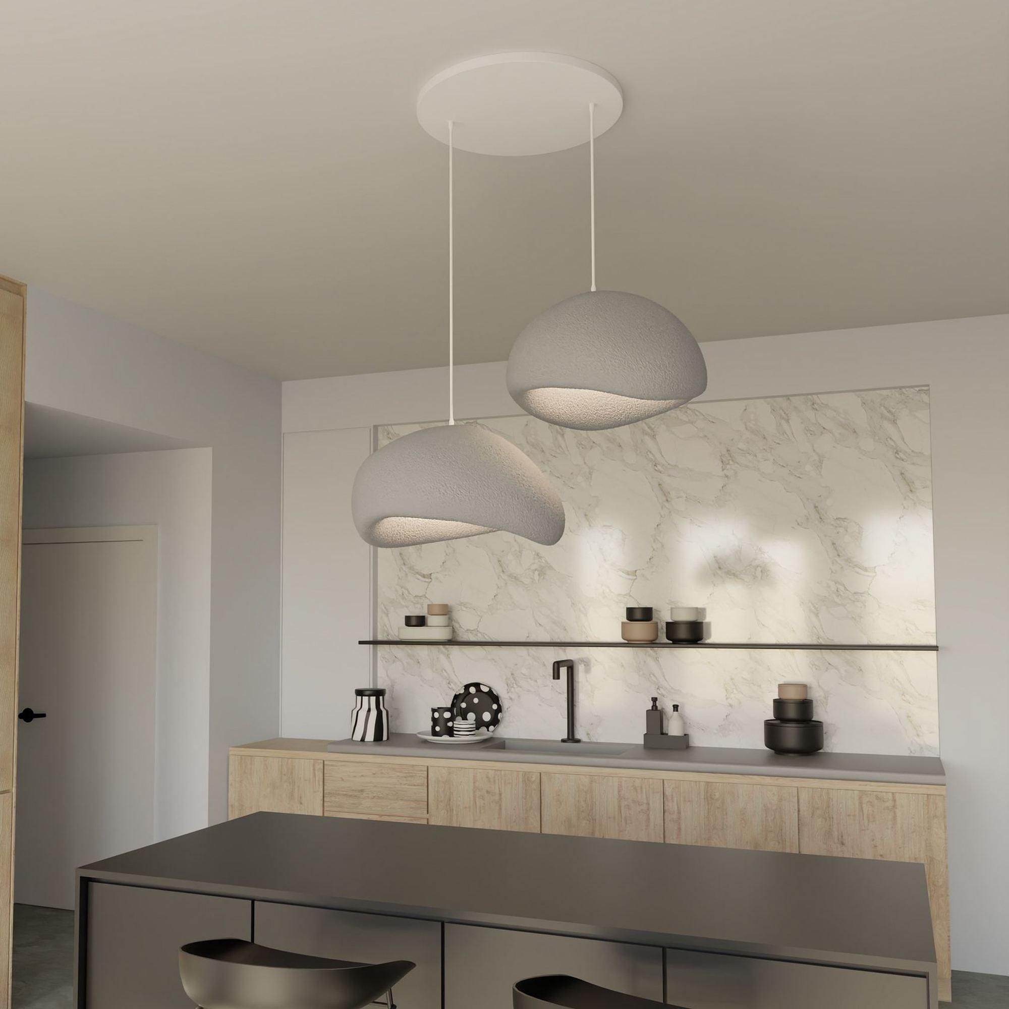 2-Flammig Wabi Sabi Grainbeams Pendelleuchte Beton Grau 0