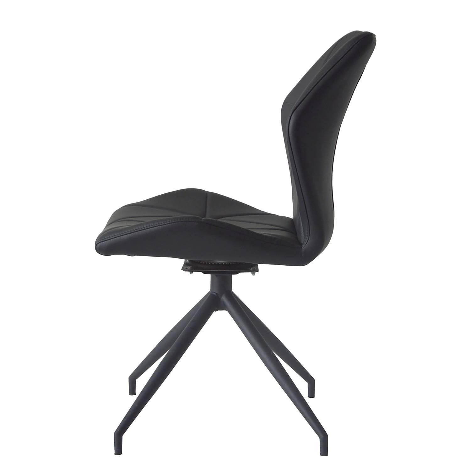 Upholstered Chair Frontera Swivel Set of 2 Black 2