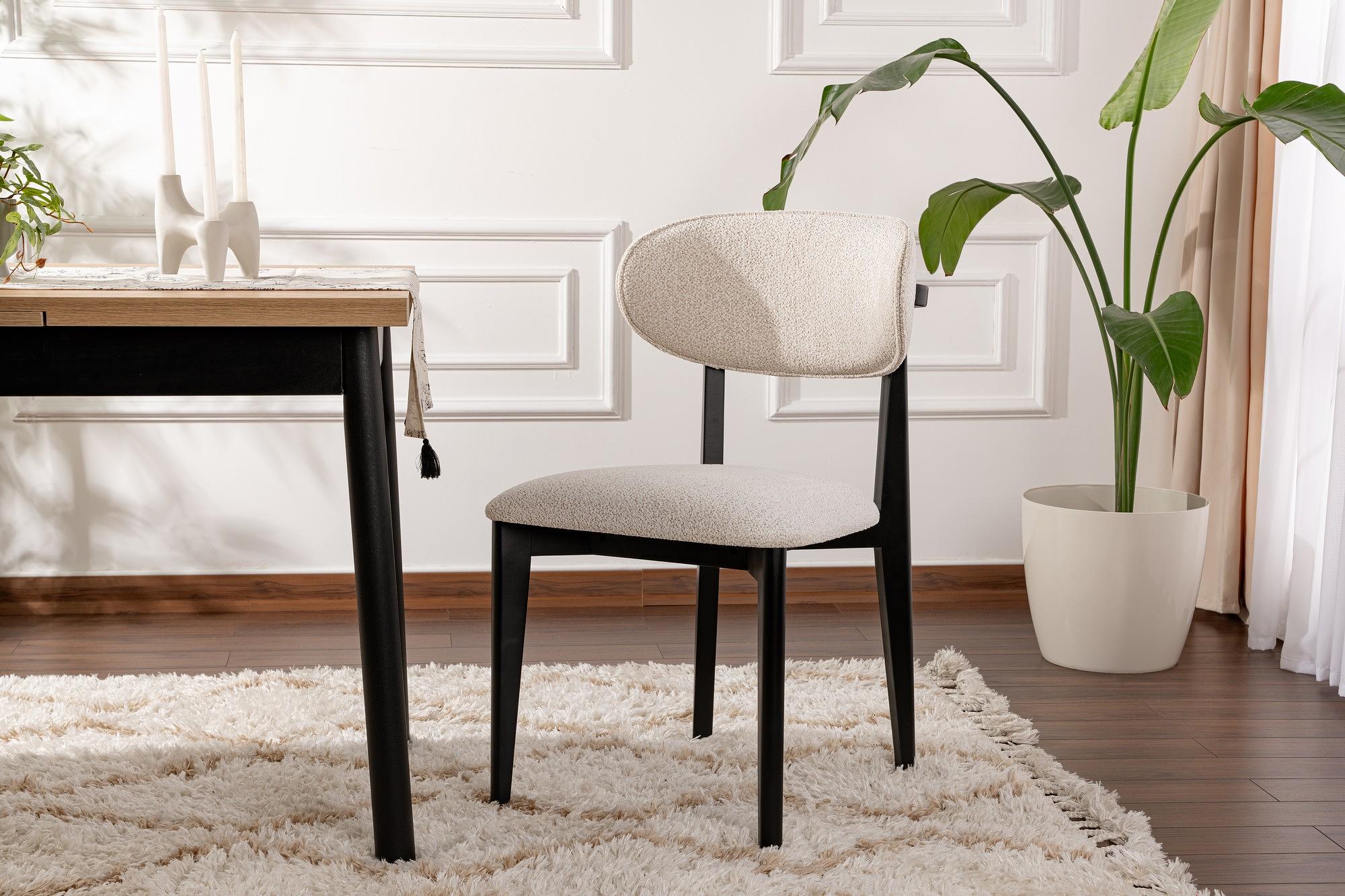 2x Lionte Dining Chair Wood Veneer White 0