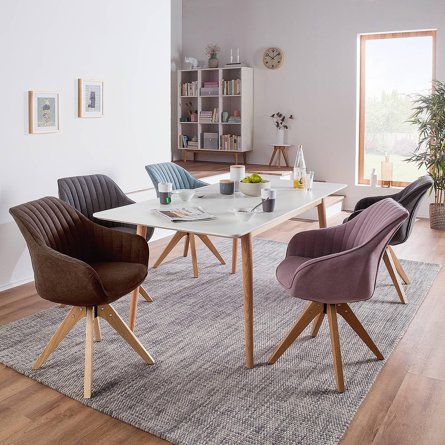 Ermelo Armlehnenstuhl 2er-Set Drehbar Braun  4