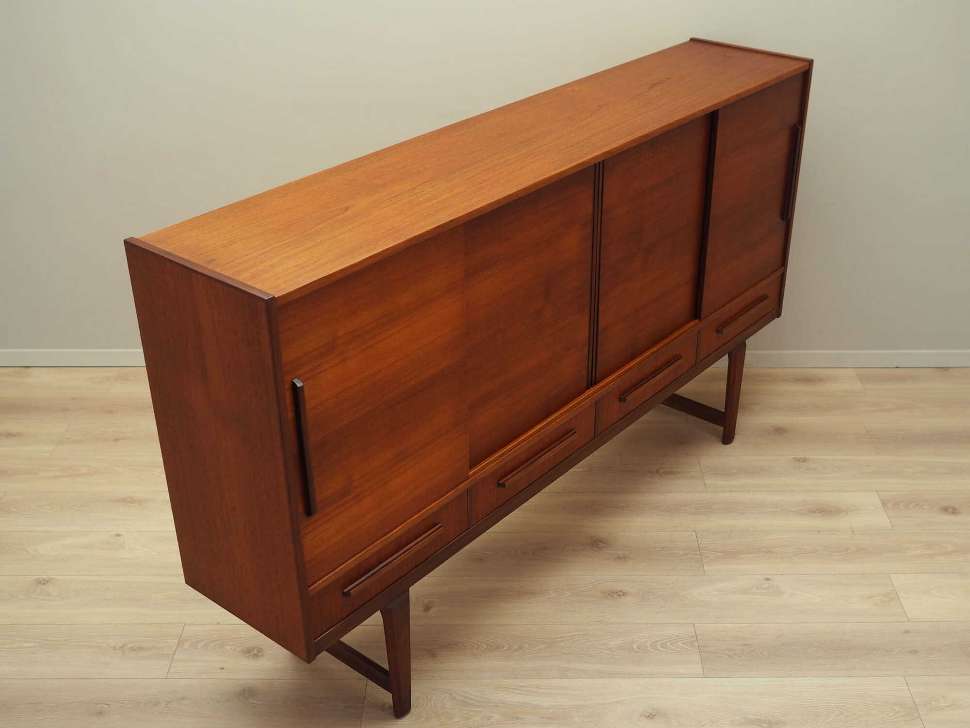 Vintage Highboard Teakholz Braun 1960er Jahre 7