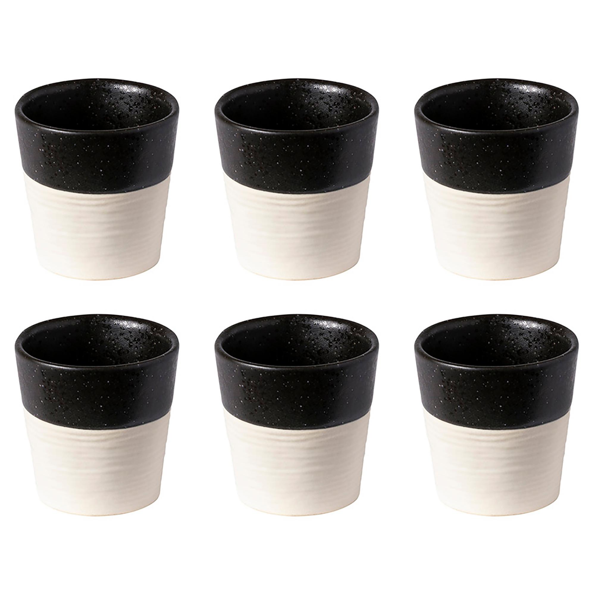 Cup Nótos Type A Set of 6 Ceramic White Black 0