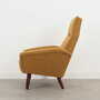 Vintage Stuhl Teakholz Textil Gelb 1970er Jahre  5