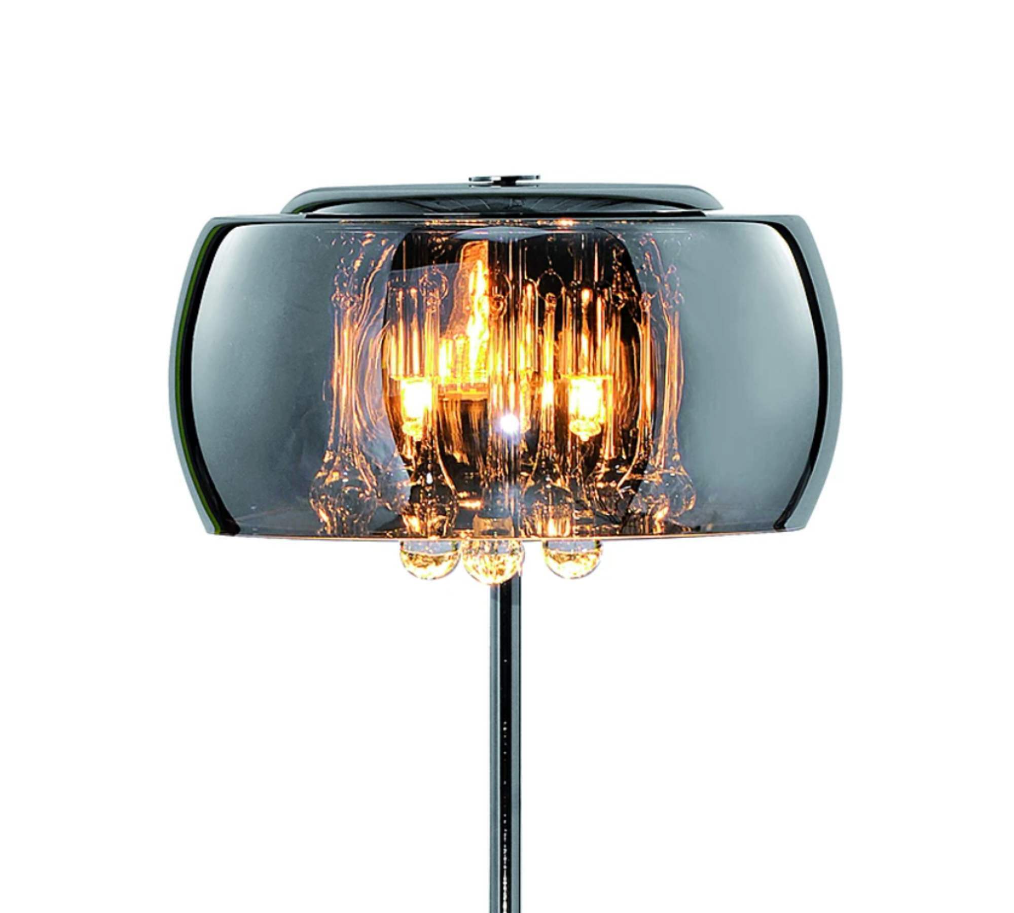 Tischlampe 3-flammig Lichtfeuer Metall Glas 1