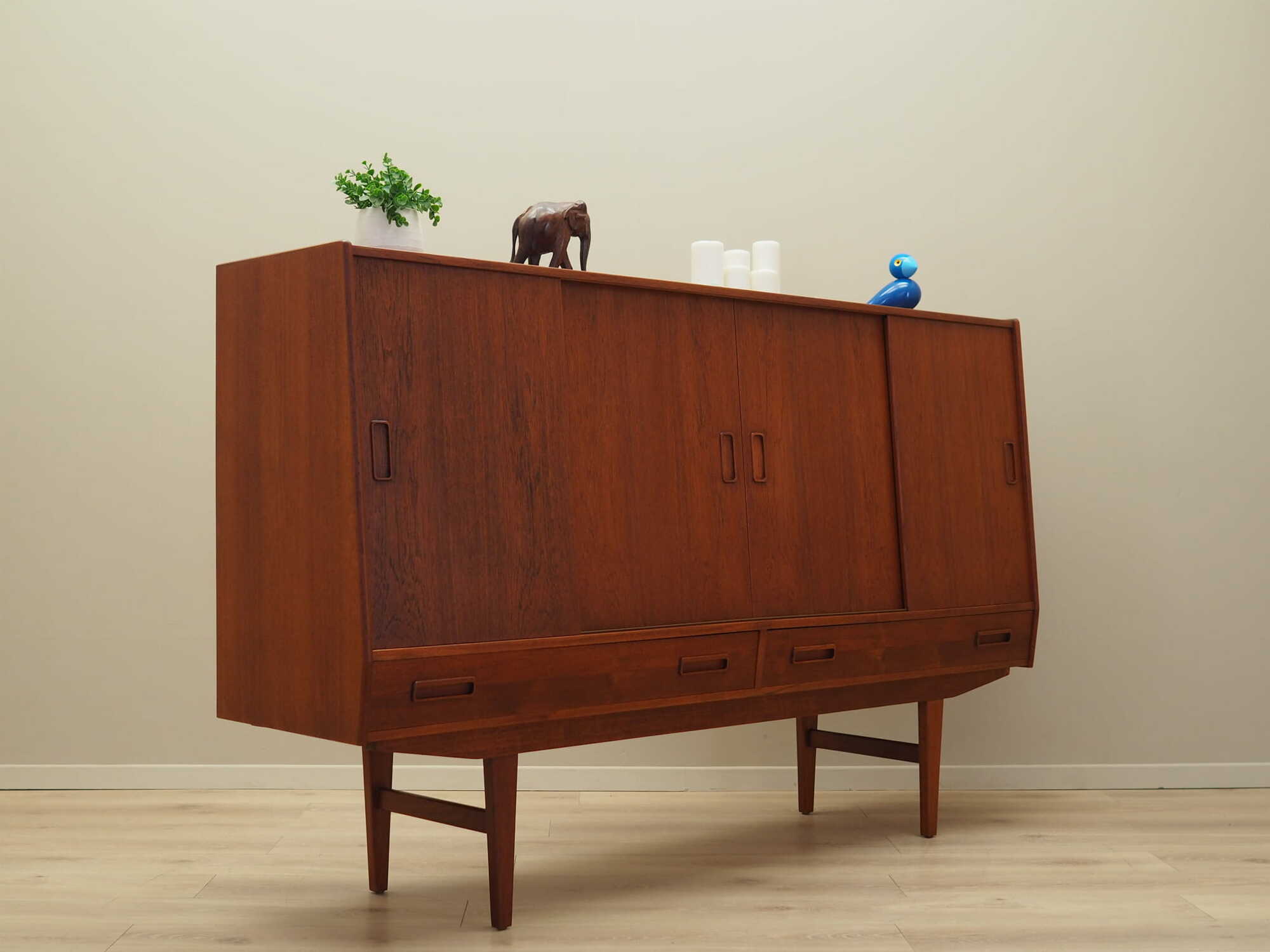 Highboard Teakholz Braun 1960er Jahre 5