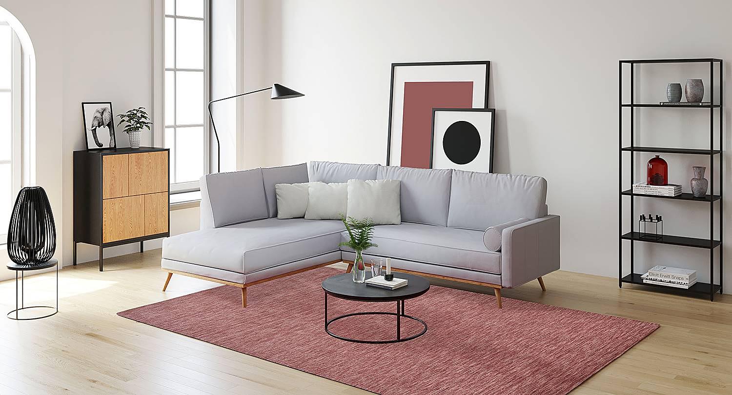 Holi Uni Rug Wool Reddish-pink 90 x 160 cm 2