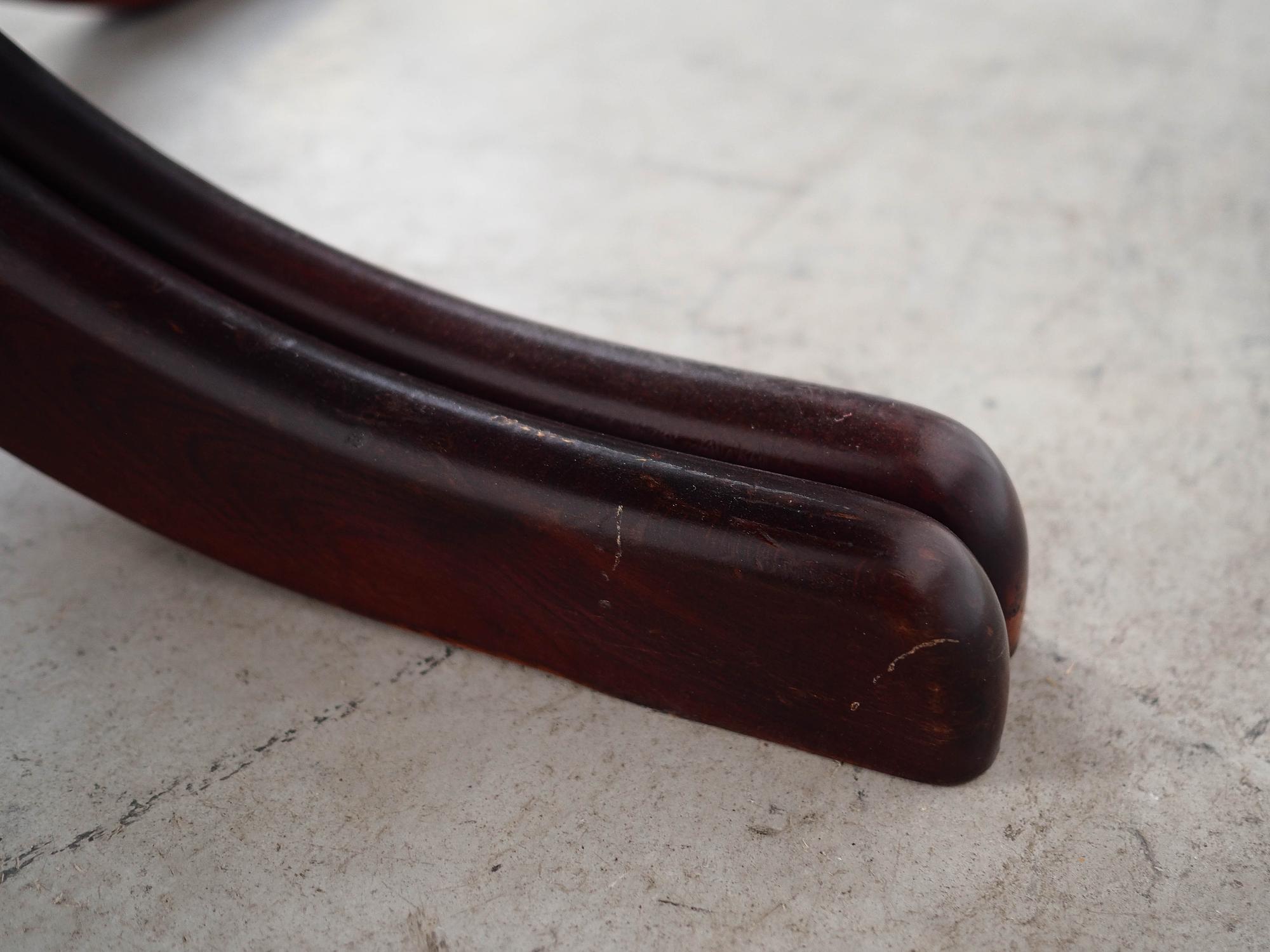 Mahogany table Dark brown 1970s Ø115cm 9