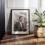 Kennedy Speech Art Print with Frame Black White 3