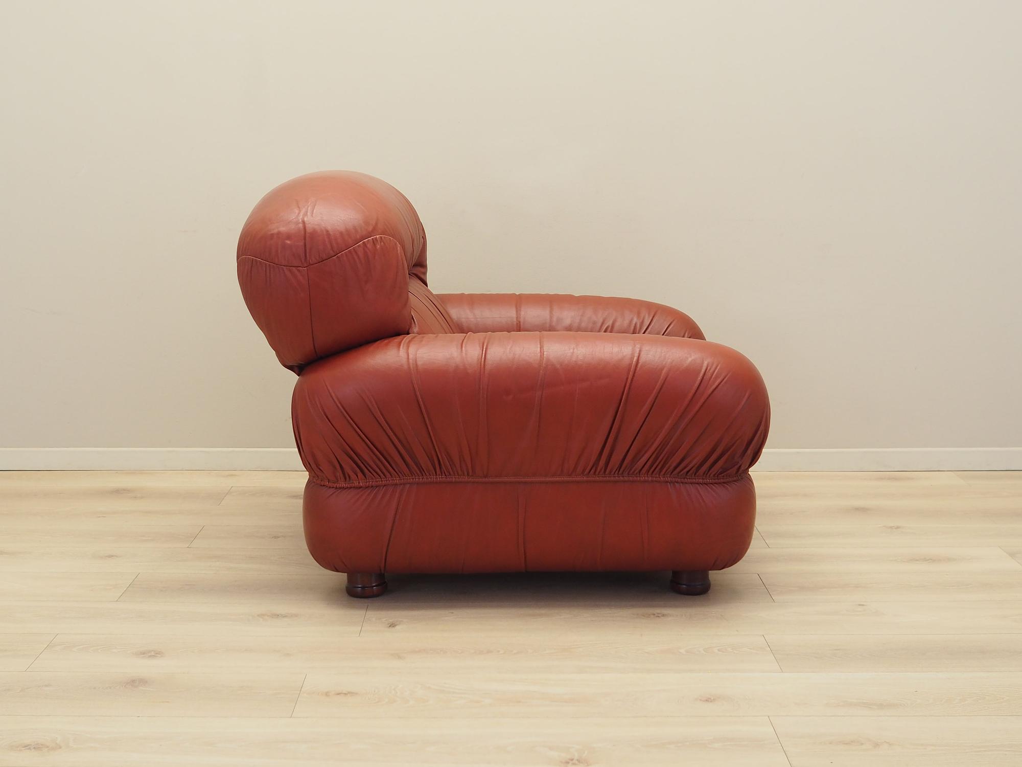 Armchair Leather Burgundy 1970s 8