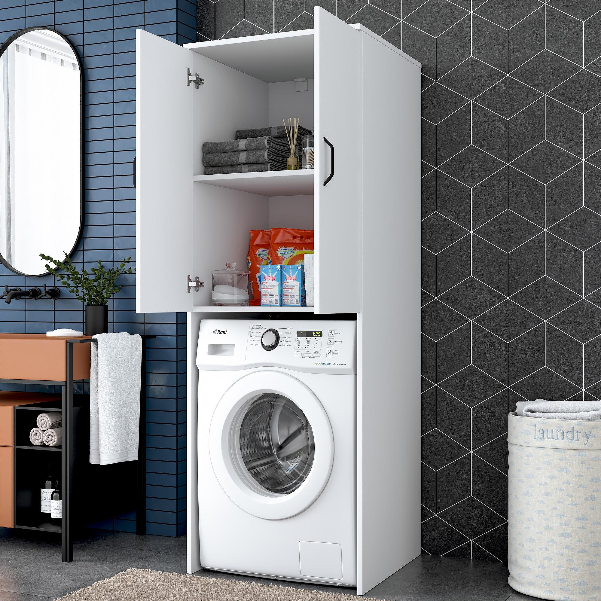 Washing machine cabinet White 62.5cm x 181.8cm 4