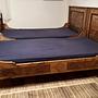 2x Vintage Bett Massivholz Braun 1880er Jahre 1