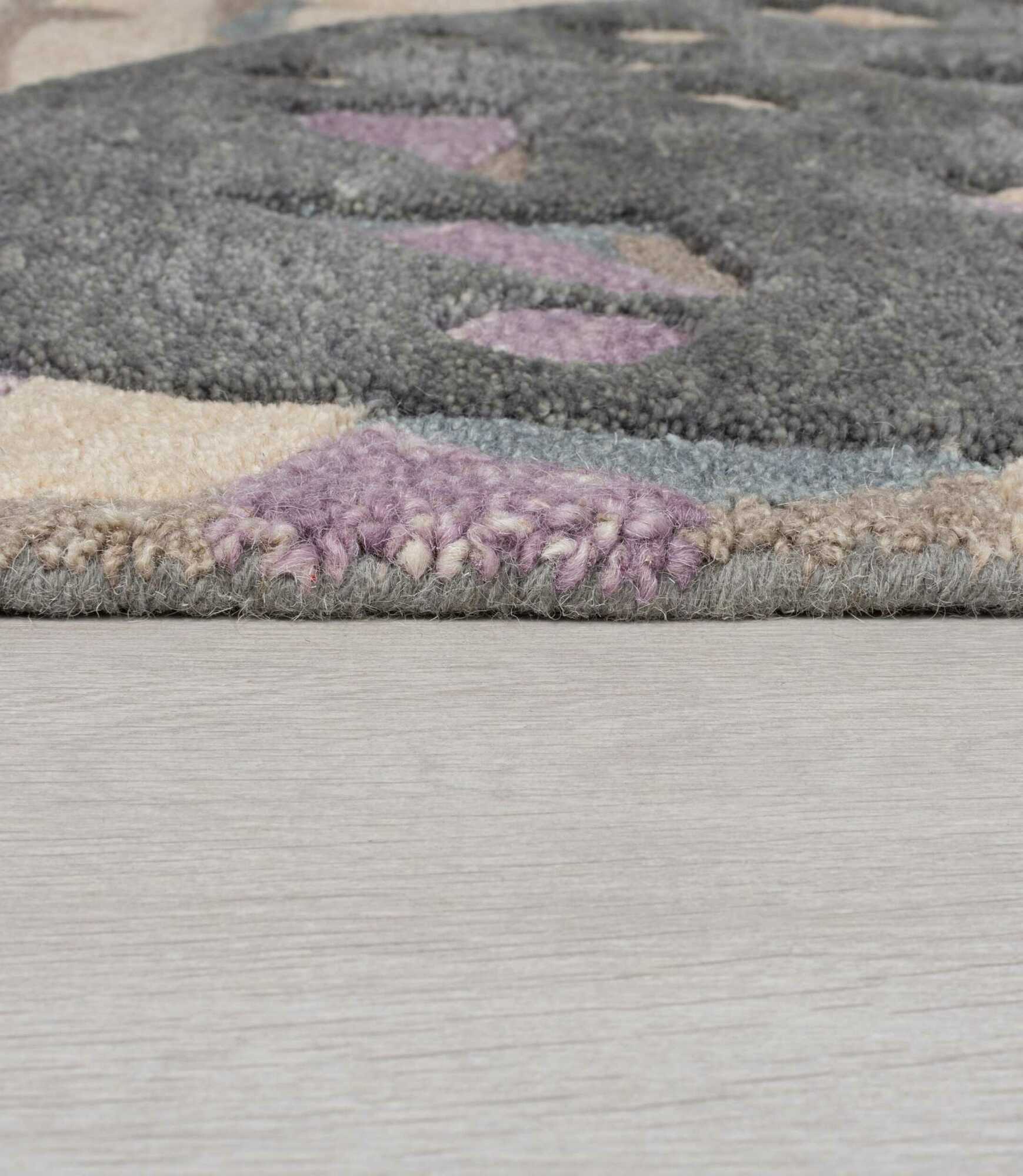 Wollteppich Camilla Handgefertigt Mauve 160 x 230 cm 3