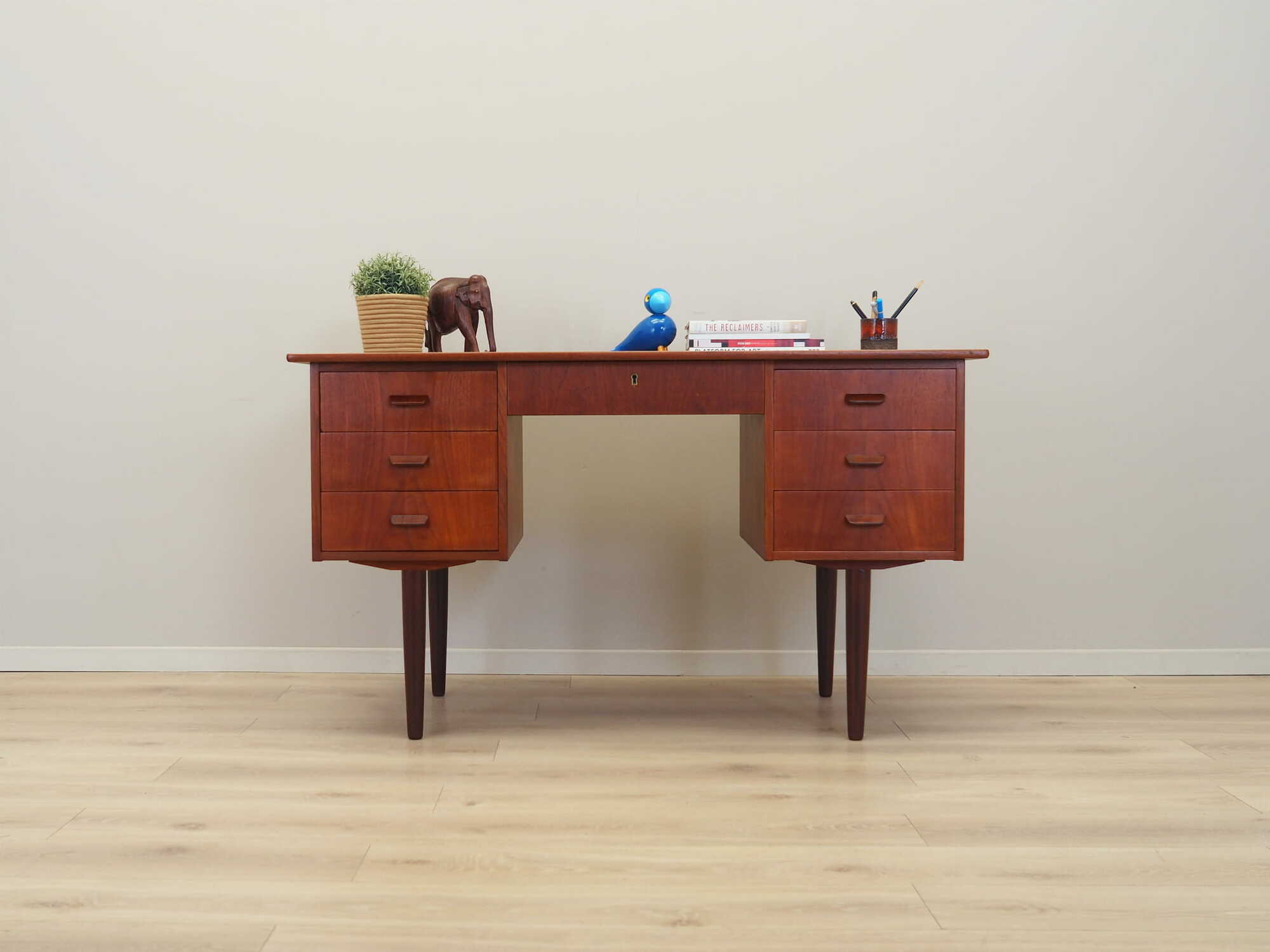 Vintage Teakwood Desk Brown 1970s 1