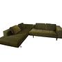 Amsterdam Ecksofa Links mit Lounge Samtstoff 3134 Olivgrün 0