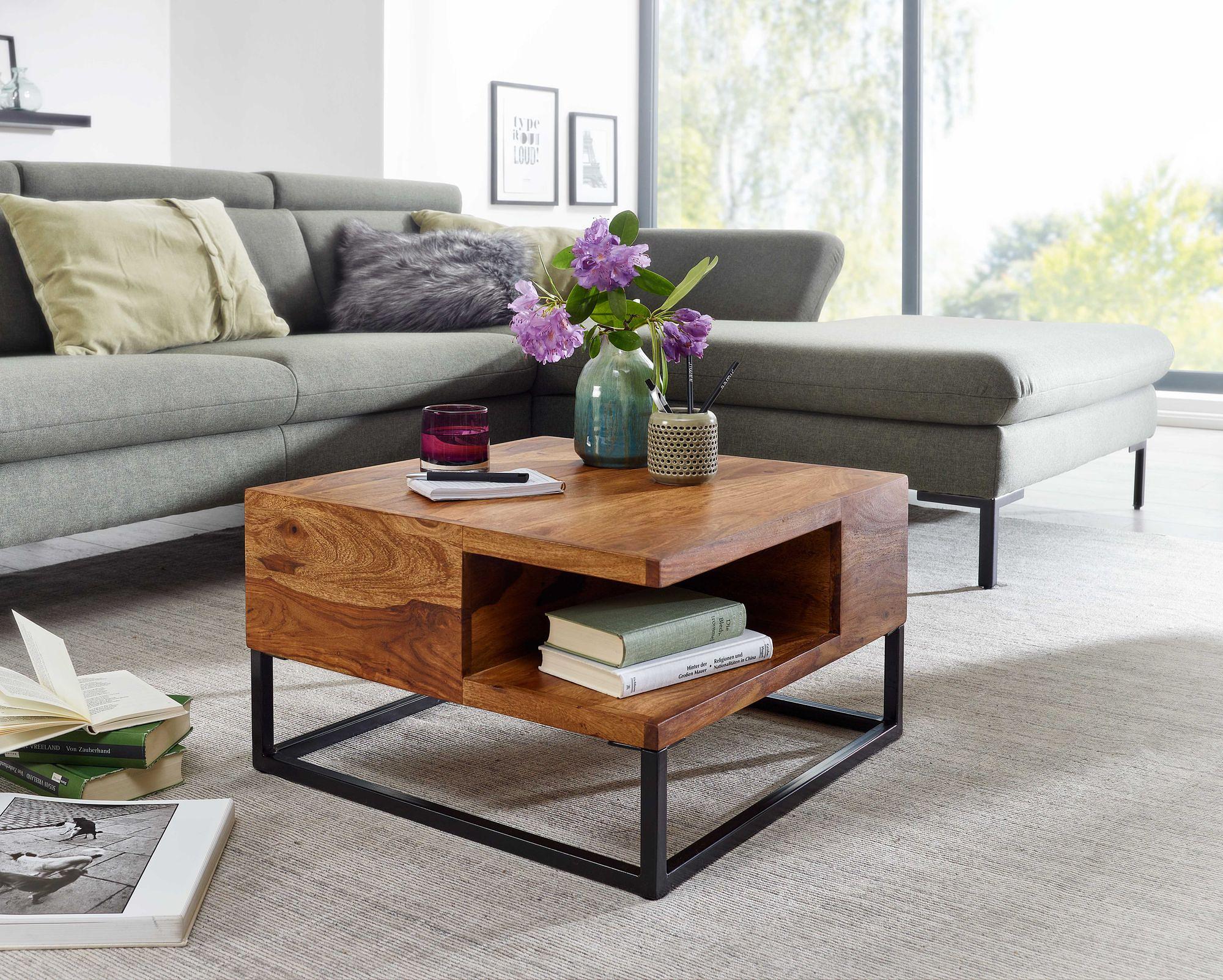 Klenz Coffee table Sheesham stainless steel 2