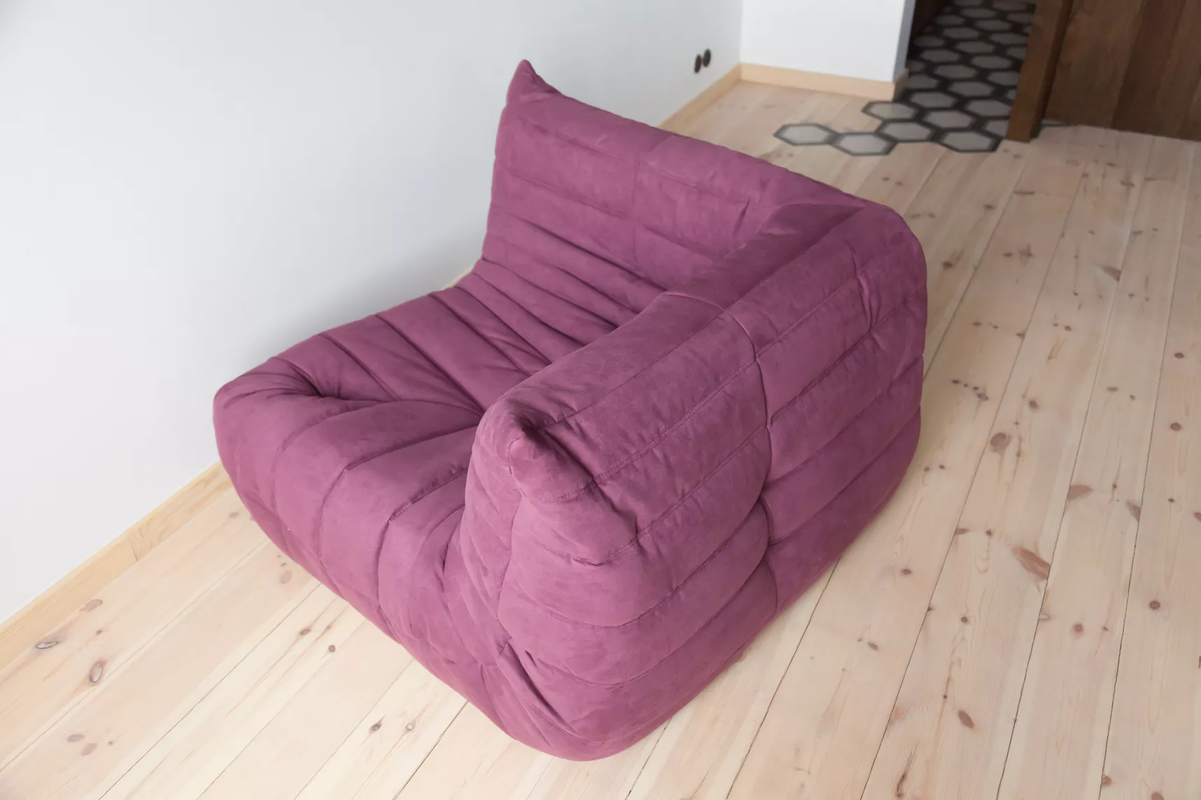 Togo Divano angolare Tessuto Melanzana 2