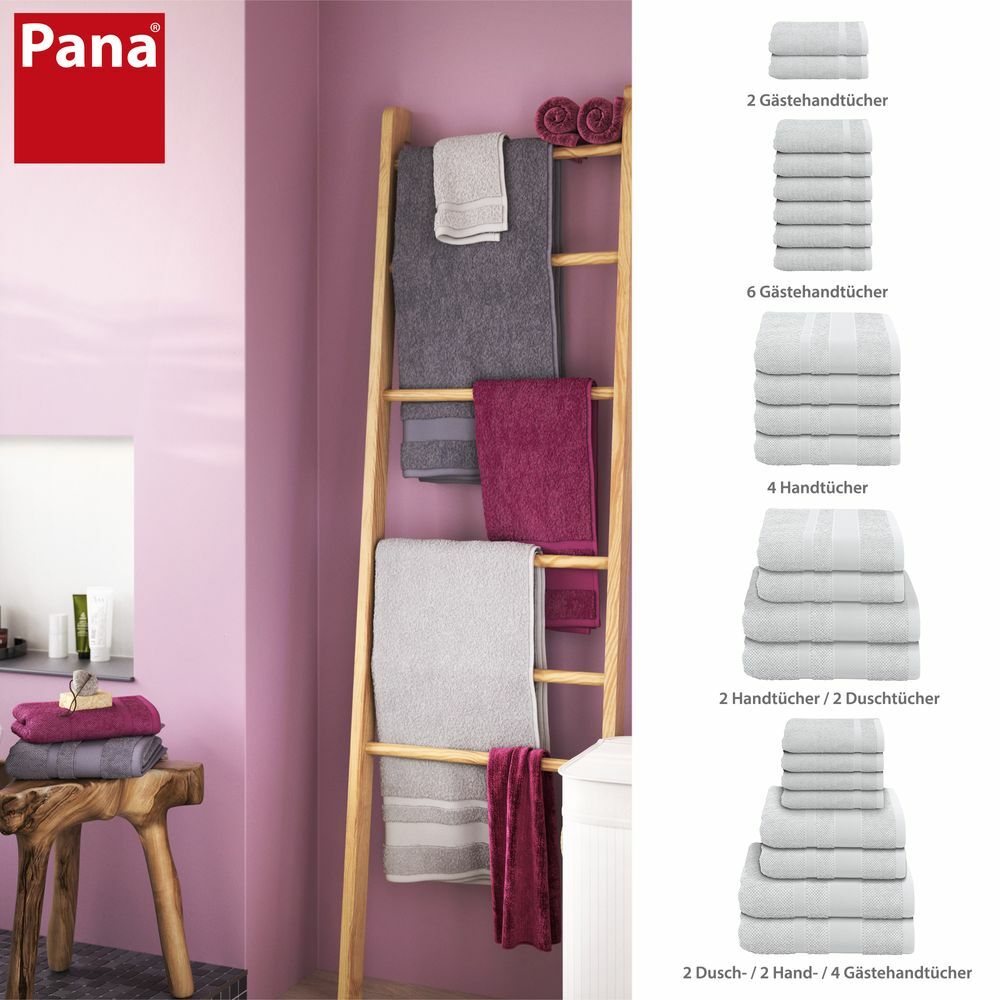 4-tlg. Handtuch-Set aus Baumwolle Hellgrau Öko-Tex Standard 3