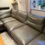 Ecksofa Leder Braun Khaki  1