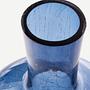 Gecrackelte Kugelvase Glas Blau 1