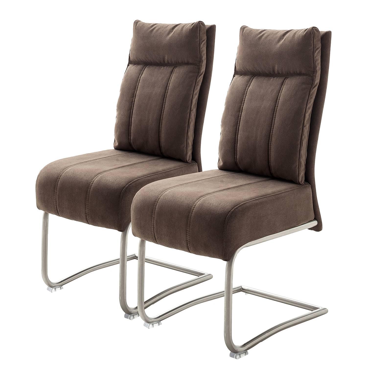 Freischwinger Crowan 2er Set Microfaser Edelstahl Sand 1