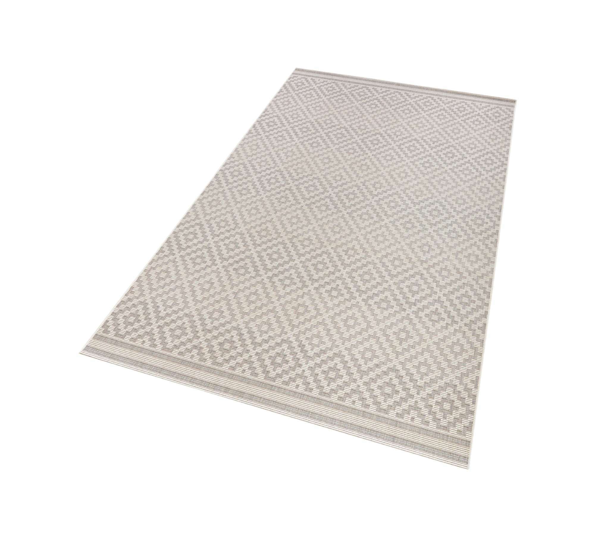 Indoor/Outdoor rug diamond synthetic fiber grey / white 80 x 150 cm 3