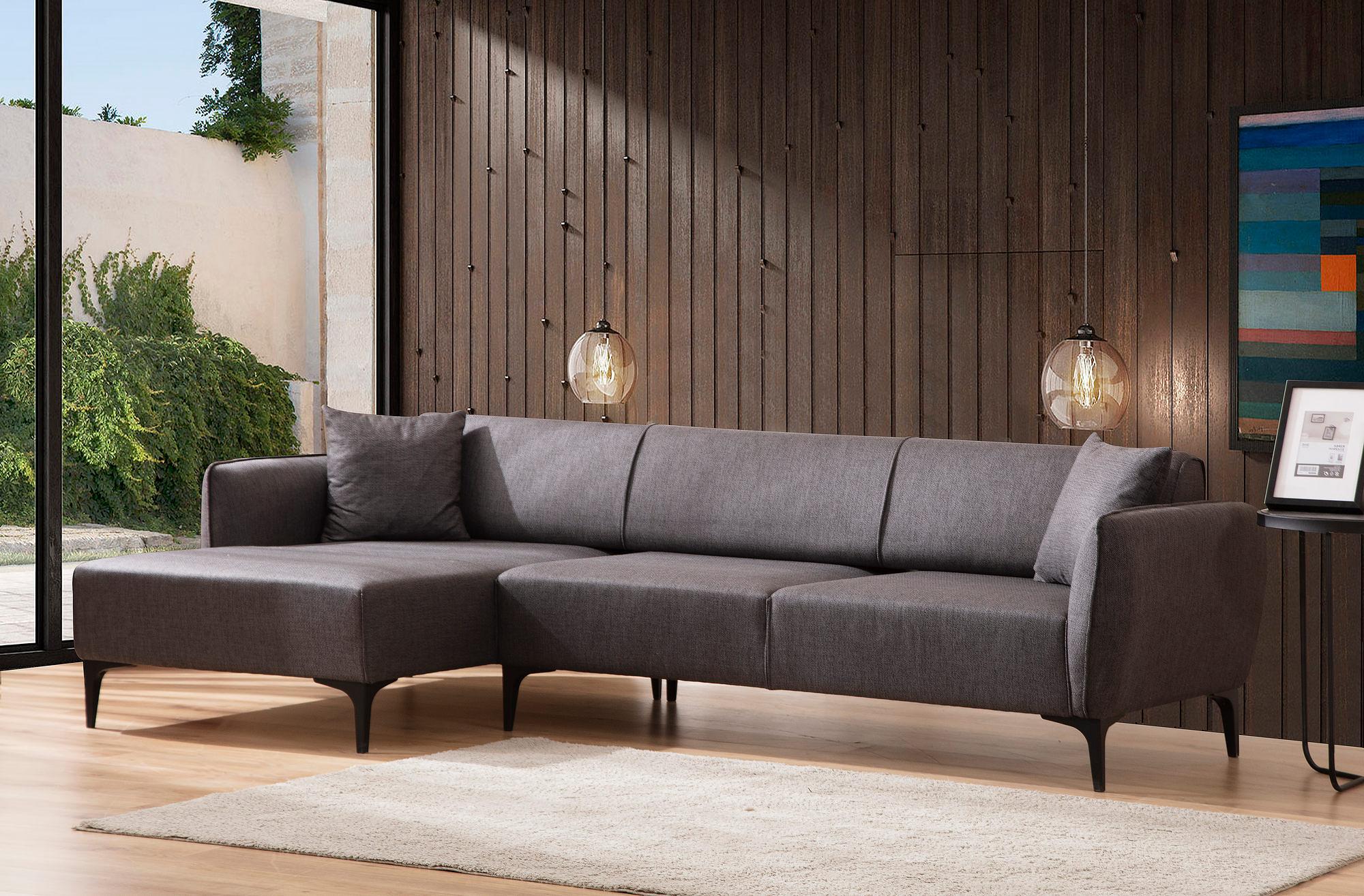 Belissimo Ecksofa Links Dunkelgrau 1