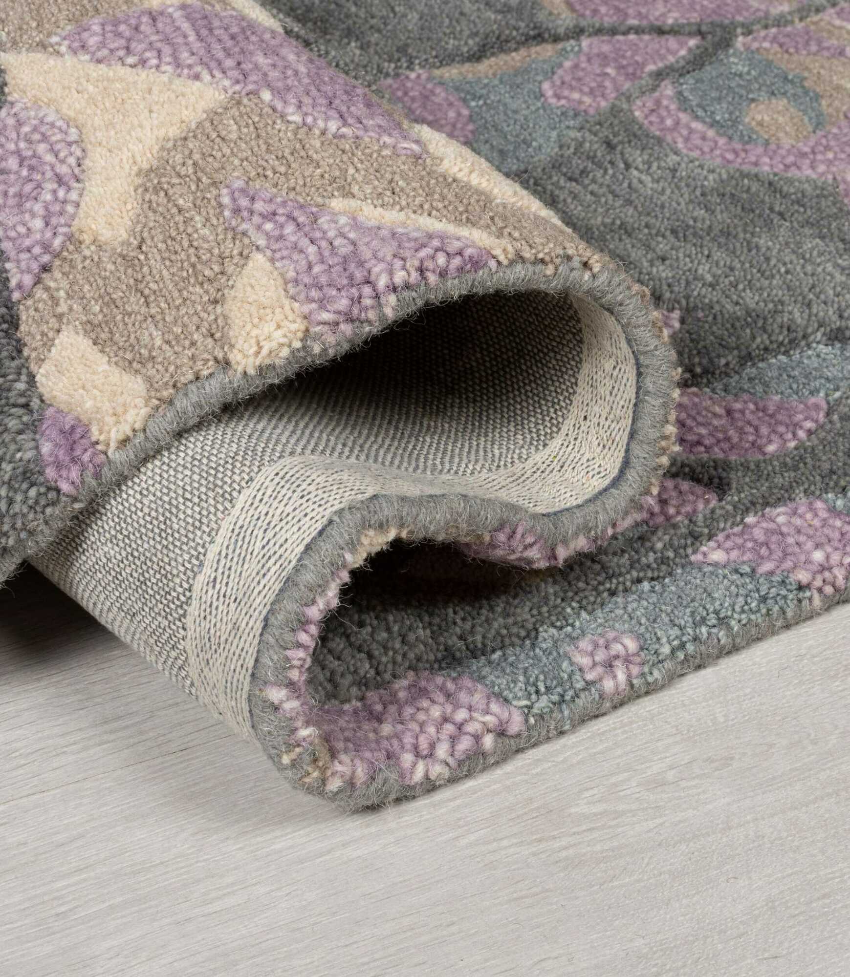 Wollteppich Camilla Handgefertigt Mauve 160 x 230 cm 4