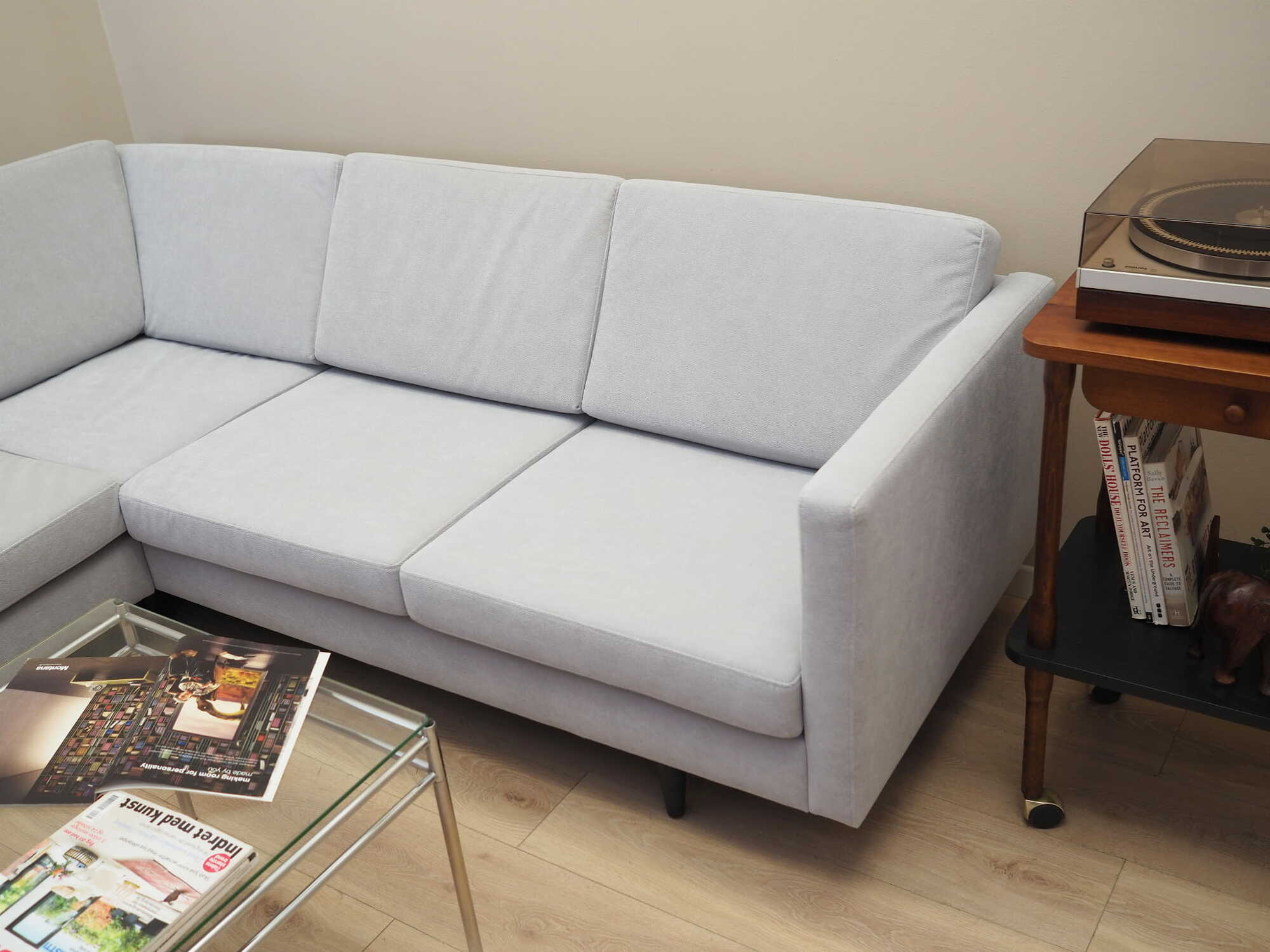 Corner sofa textile grey 1990s 4