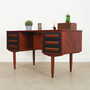 Vintage Desk Teak Wood Brown 1970s 2
