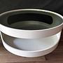 Vintage Space Age Runder Couchtisch Glas Weiß 80cm 0