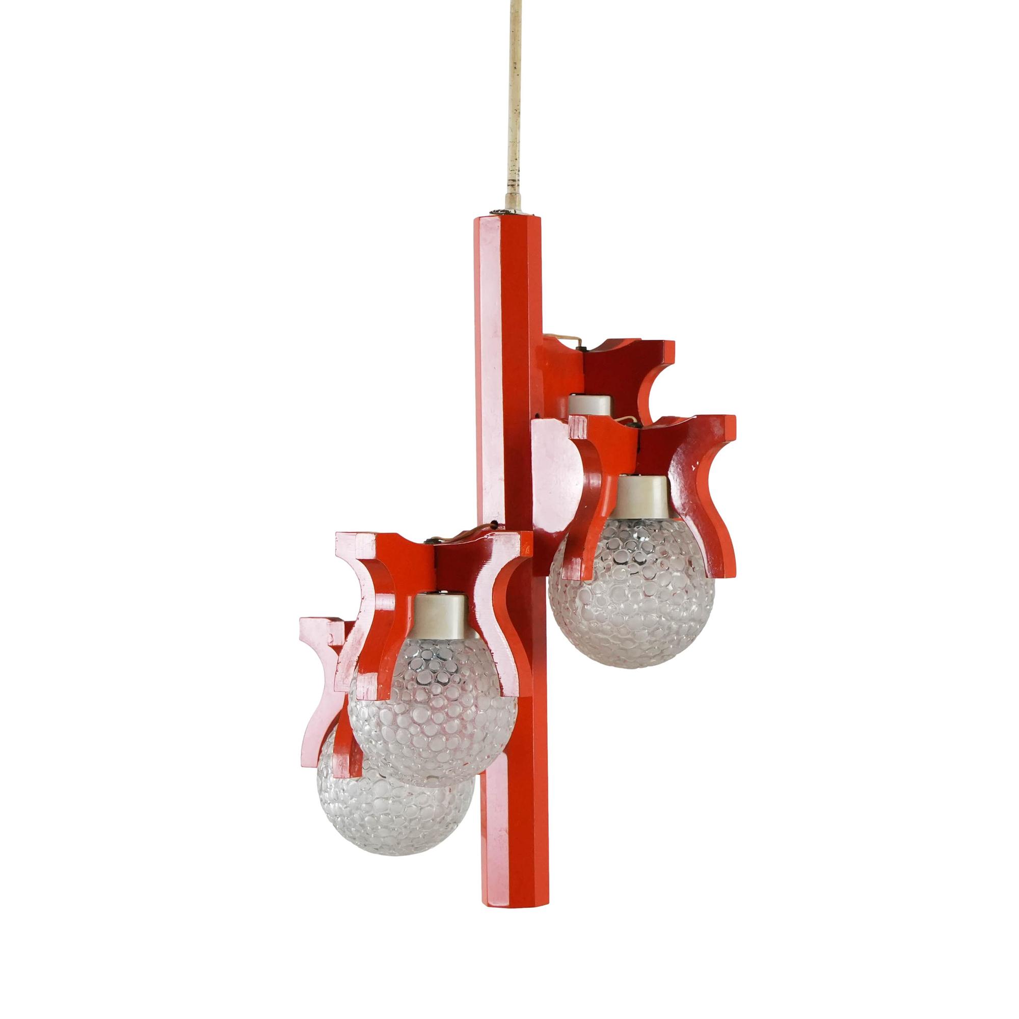 Space Age Pendelleuchte Orange 1970er Jahre 0