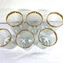 6x Long drink glasses Glass Transparent Gold 3