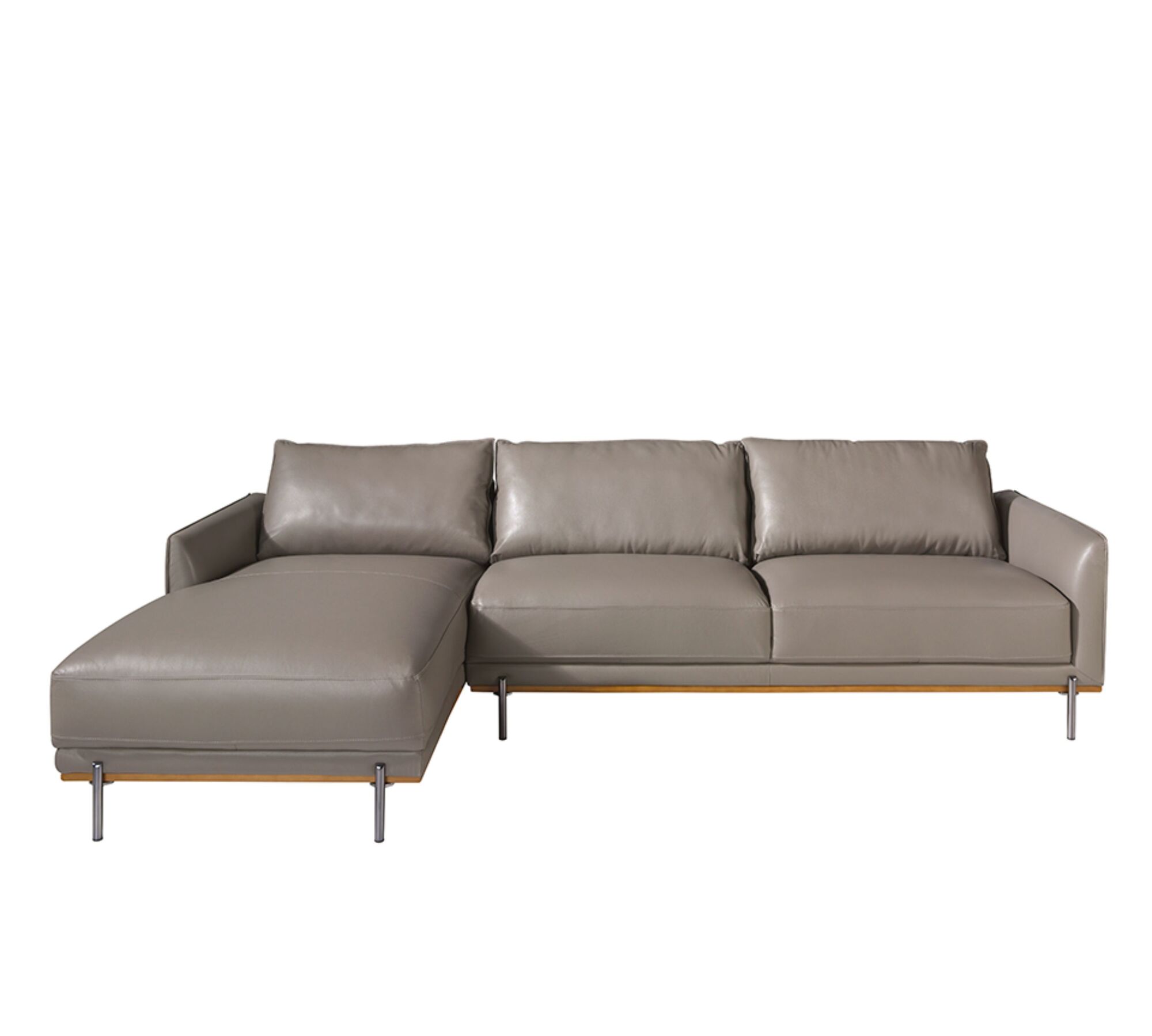 Sofa Récamiere Links Leder Grau  1