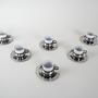 Porcelain cup set Silver White 1980s 3