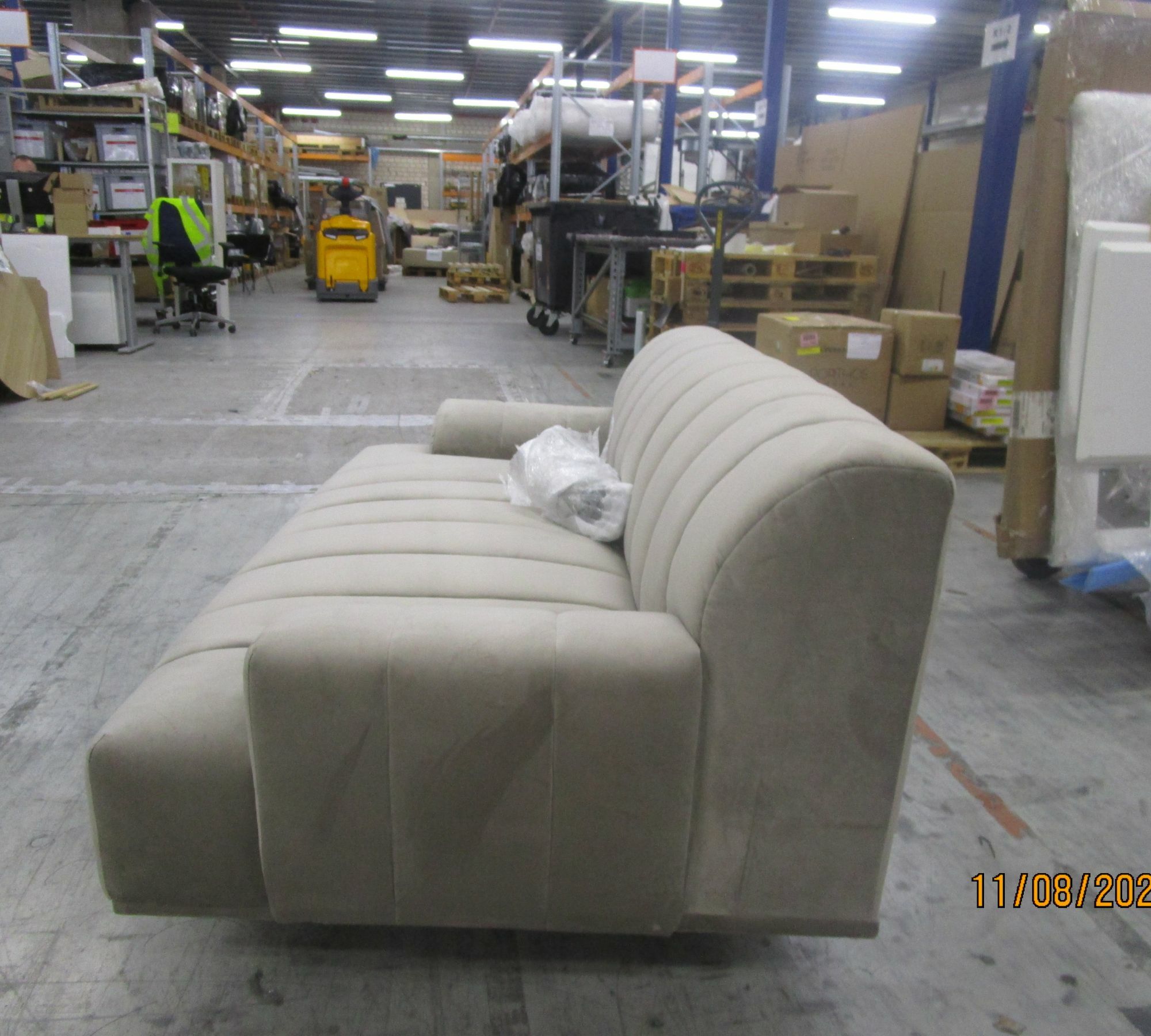 Sofa 2-Sitzer Samt Grau 3