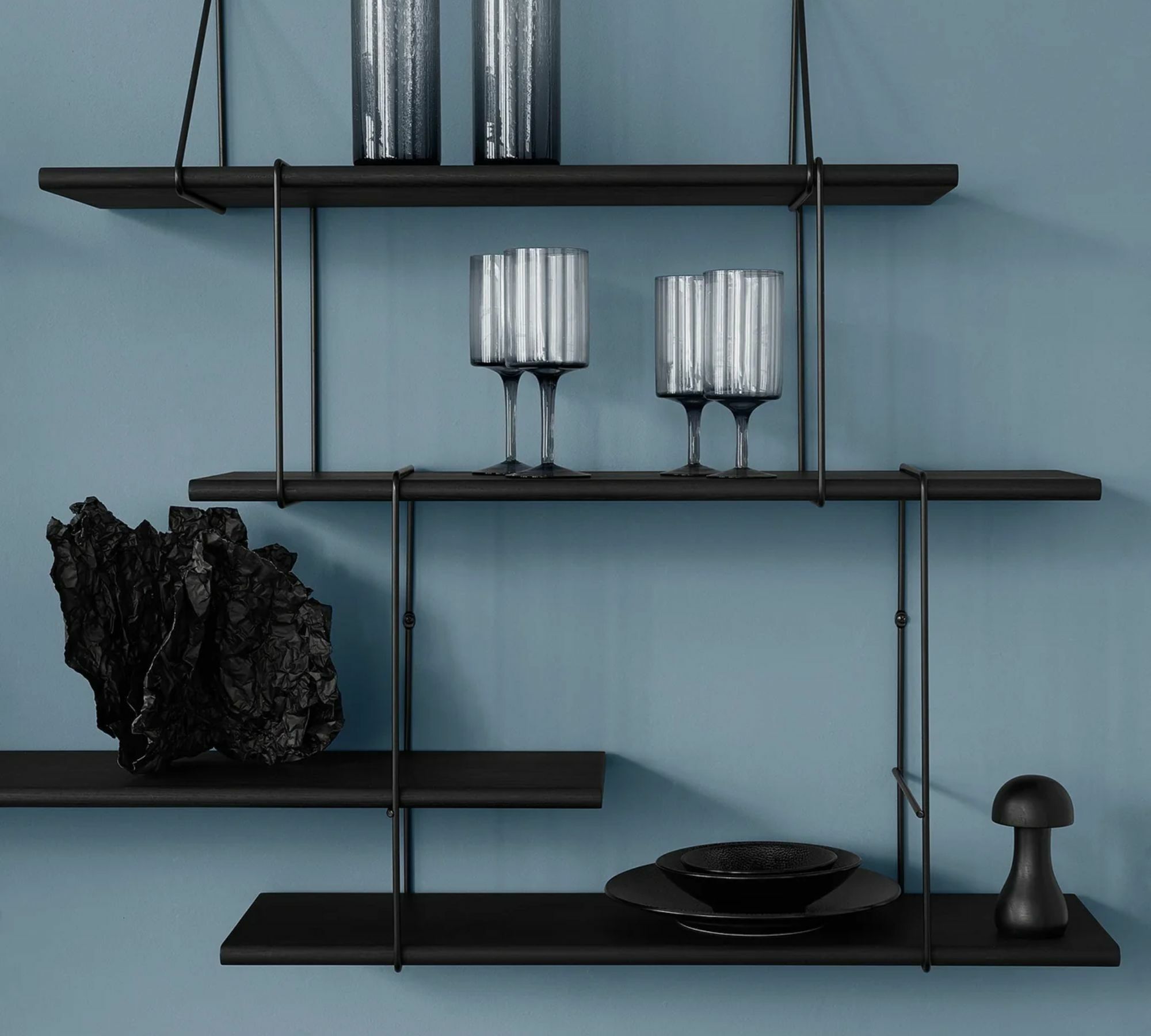 Link Duo Wandregal Holz Stahl Schwarz 2