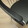 4x Dining chair leather metal 1980s 3