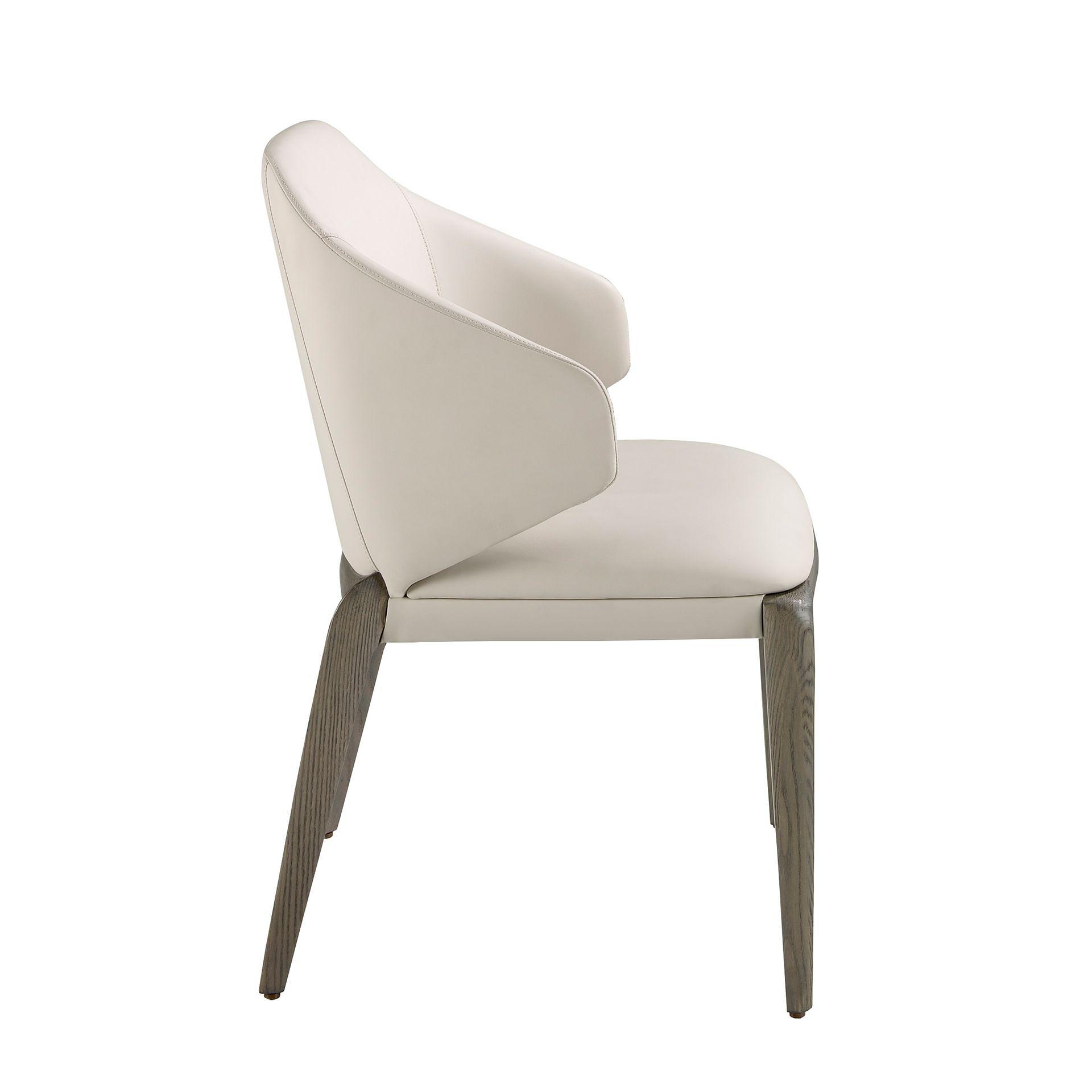 Cream leatherette chair 5