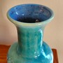Vintage Vase Keramik Blau 1970er Jahre 3