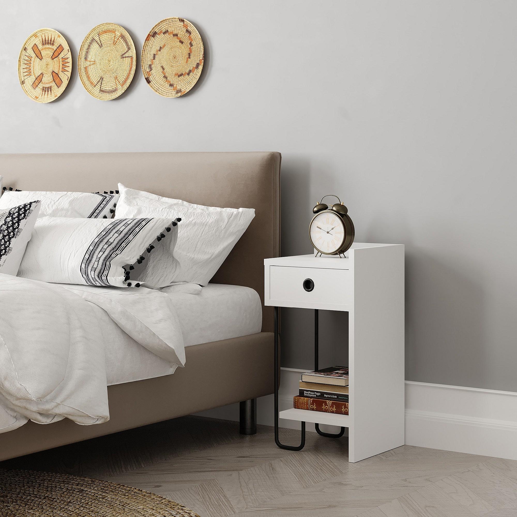 Sirius Bedside Table Right White 2