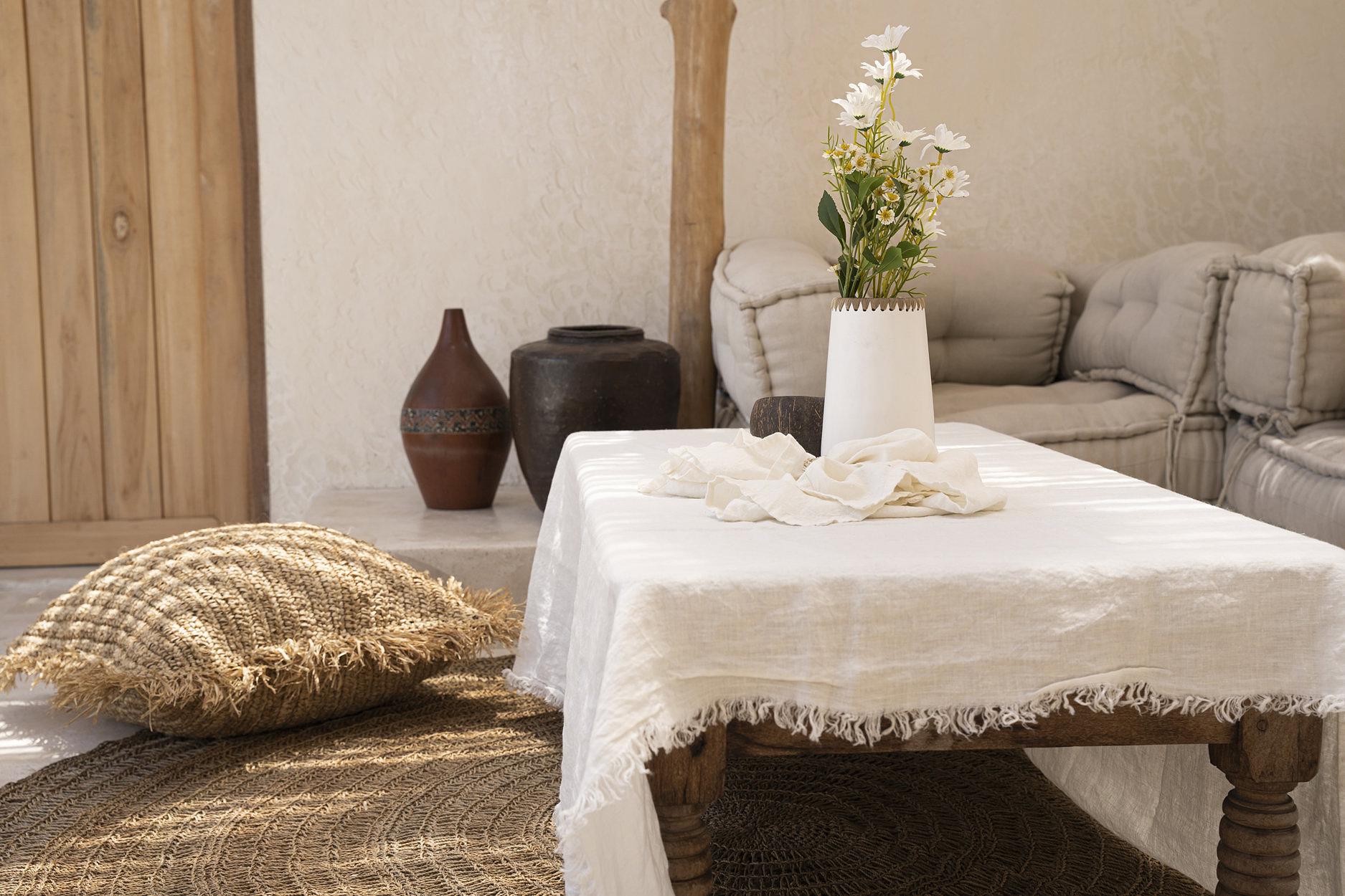 Tablecloth Linen White 150x200cm 2