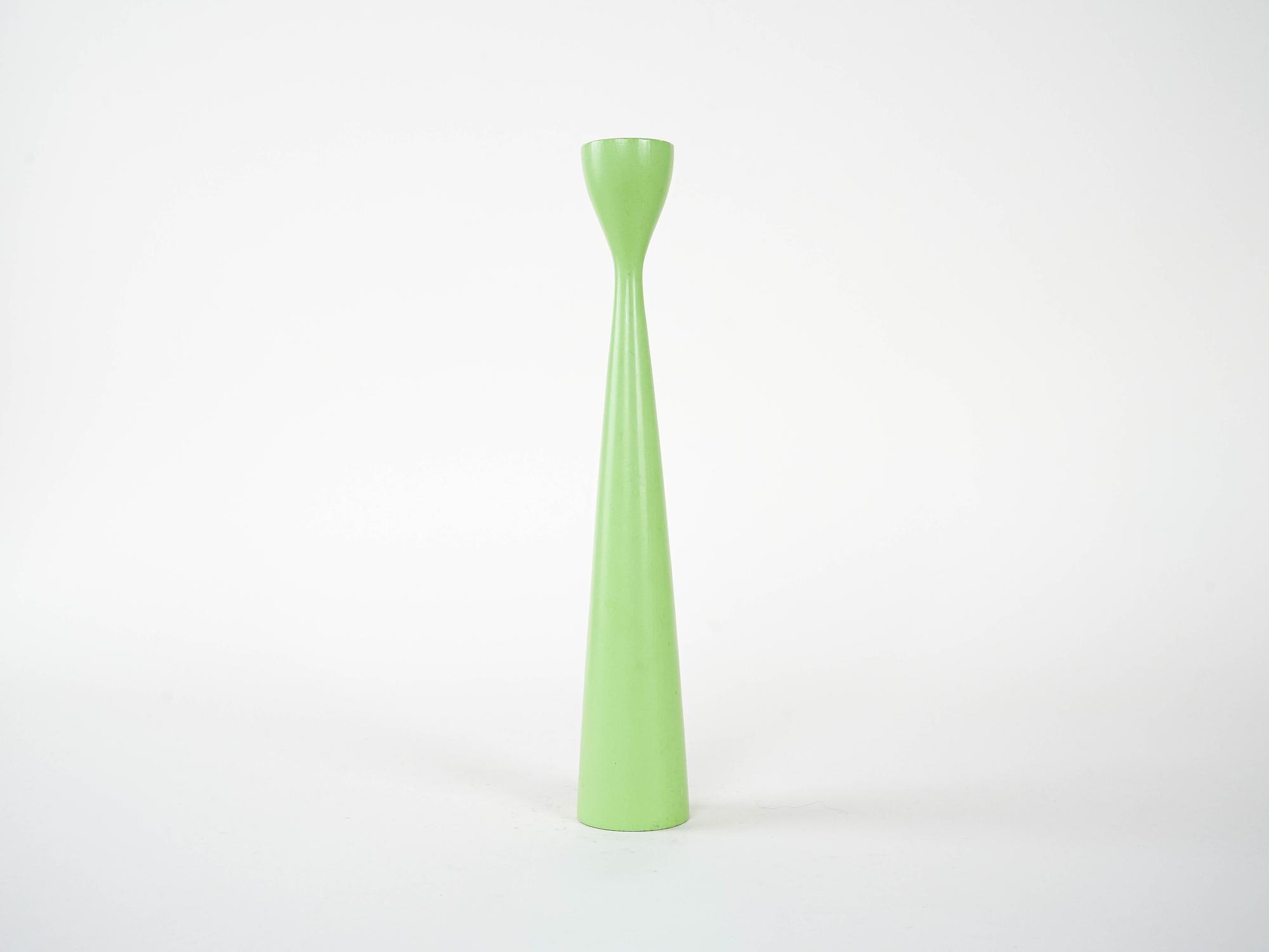 Candlestick 1970s Pastel Green 2