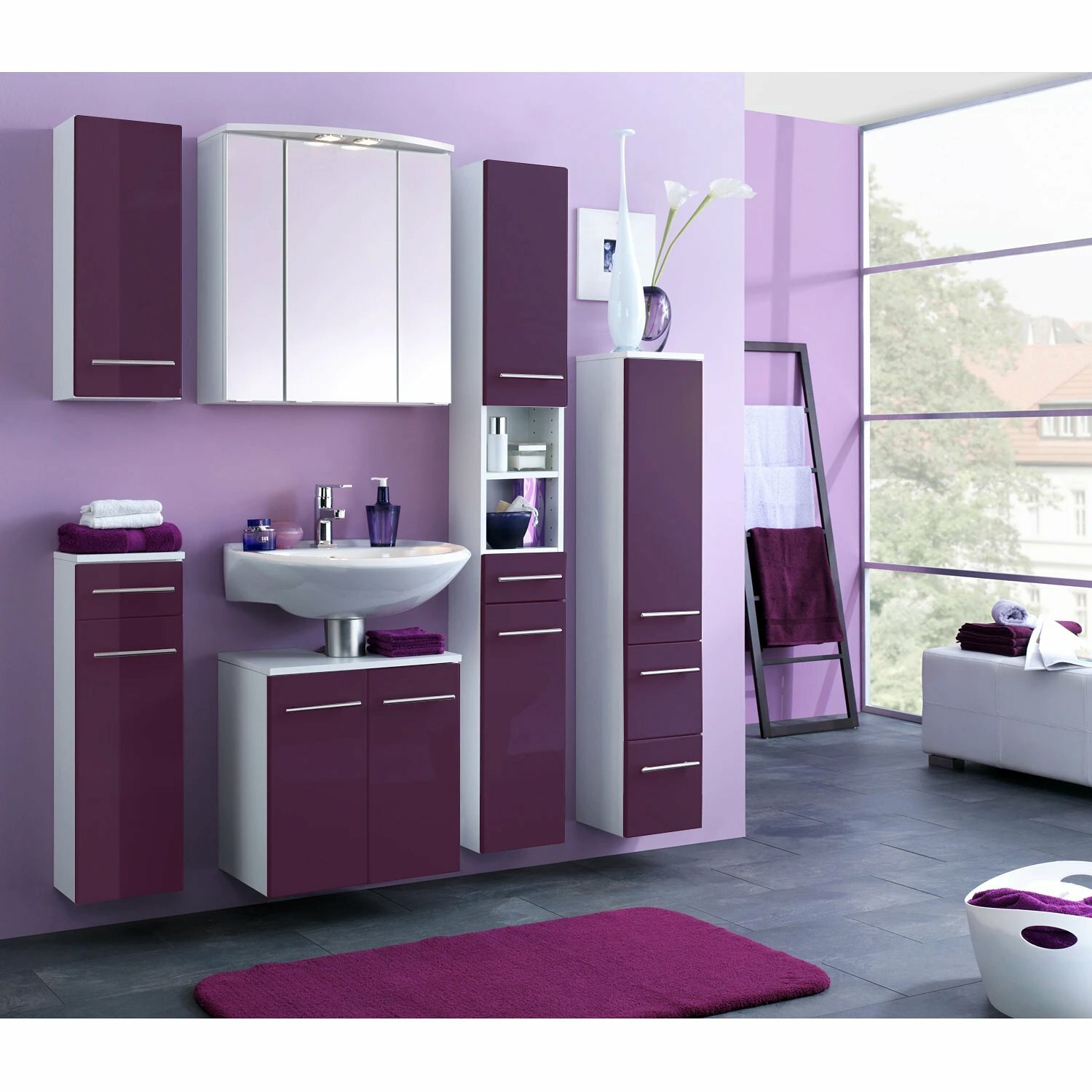 Schrank Holz Violett 2
