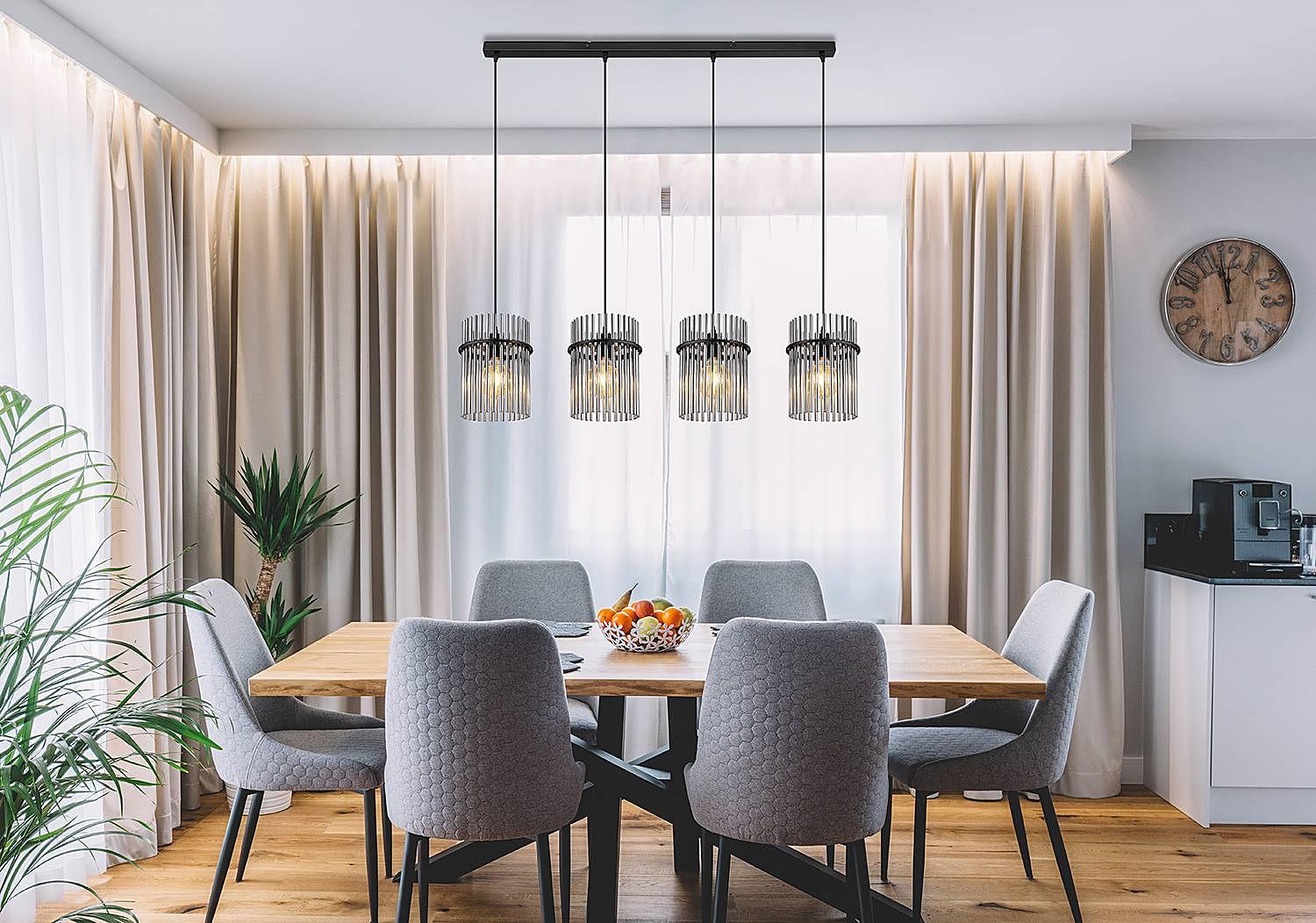 Gorley Pendelleuchte Farbglas Eisen Schwarz 2