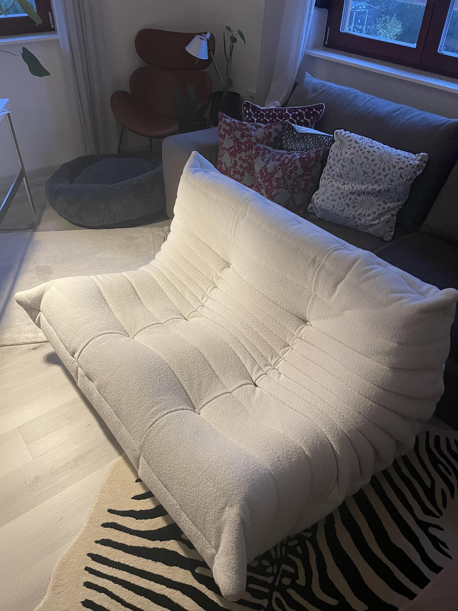 Togo Sofa 2-Sitzer Wolle Weiß 0