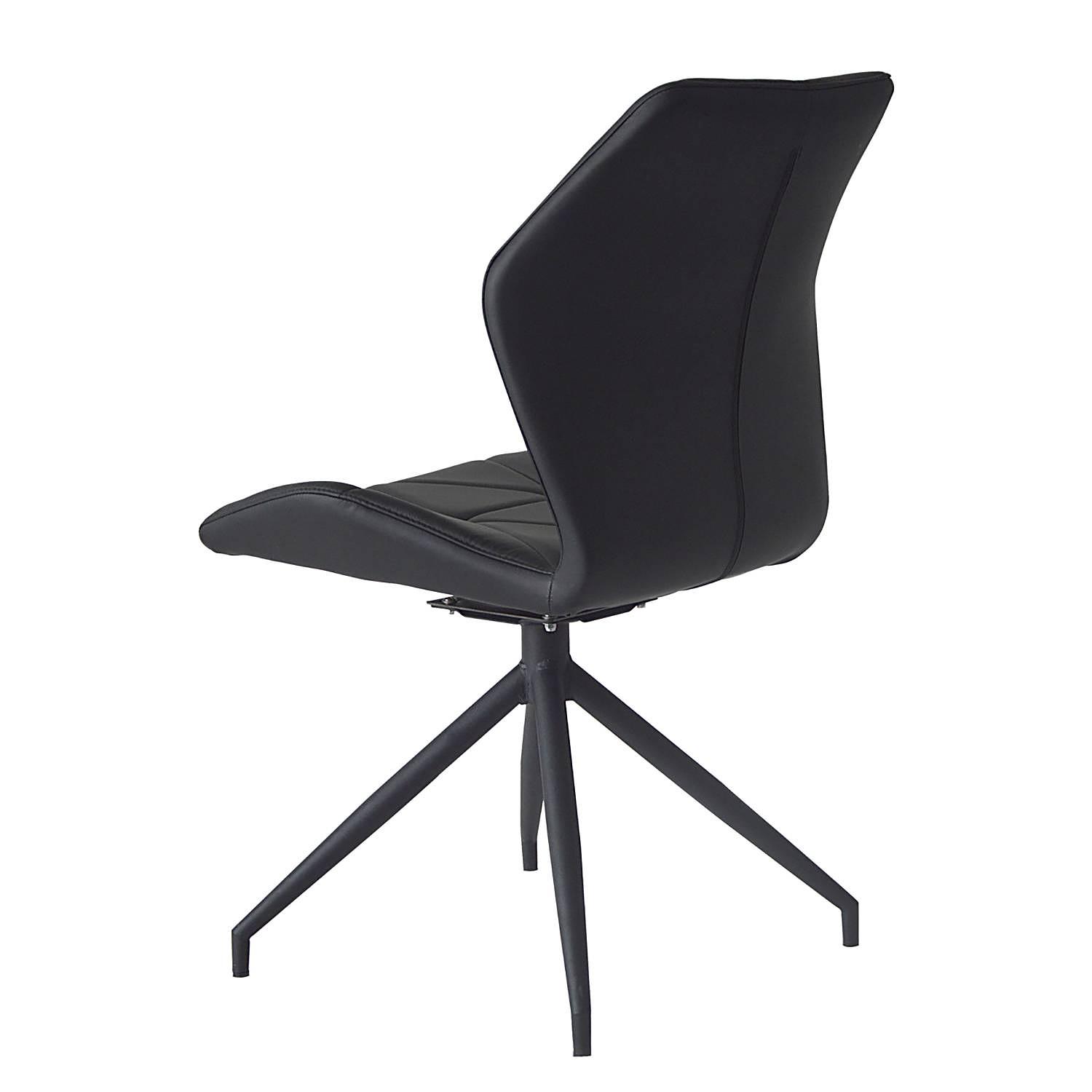 Upholstered Chair Frontera Swivel Set of 2 Black 3
