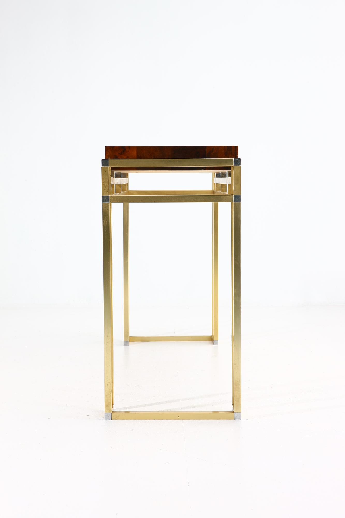 Console table brass 1970s 2