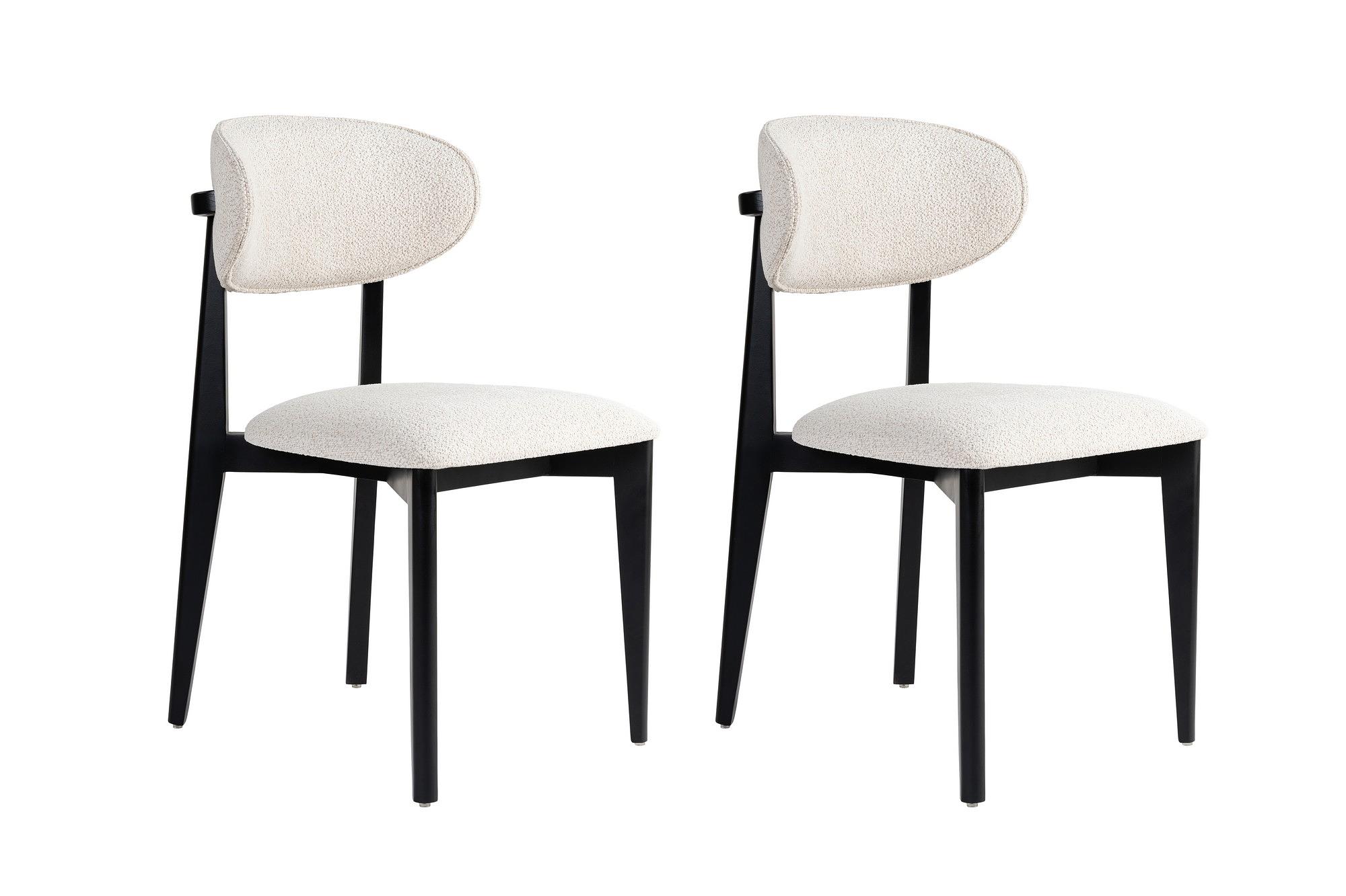 2x Lionte Dining Chair Wood Veneer White 2