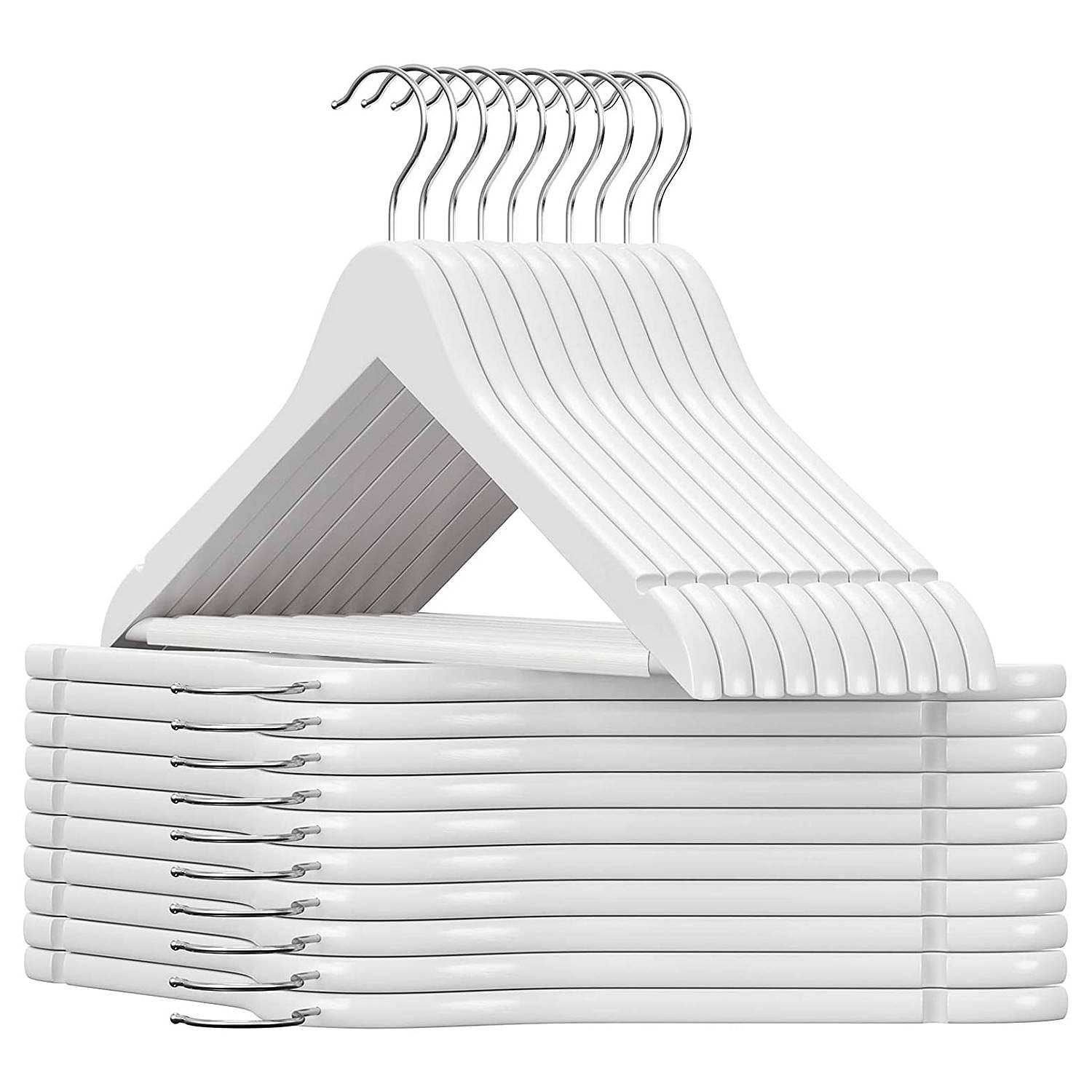 Bouvante Kleiderbügel 20er-Set Ahornholz Weiß Silber 0