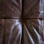 Togo Sessel und Ottoman Set Pull-Up-Leder Walnussbraun 6